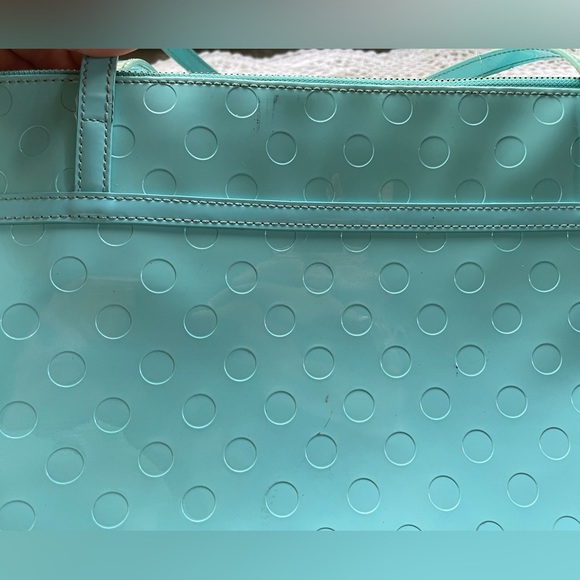 Kate Spade Patent Camilla Large Zippered Tote in Robins Egg Blue GUC - Picture 9 of 11